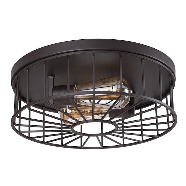 Theo - 2-Light Flush Mount - Black Finish